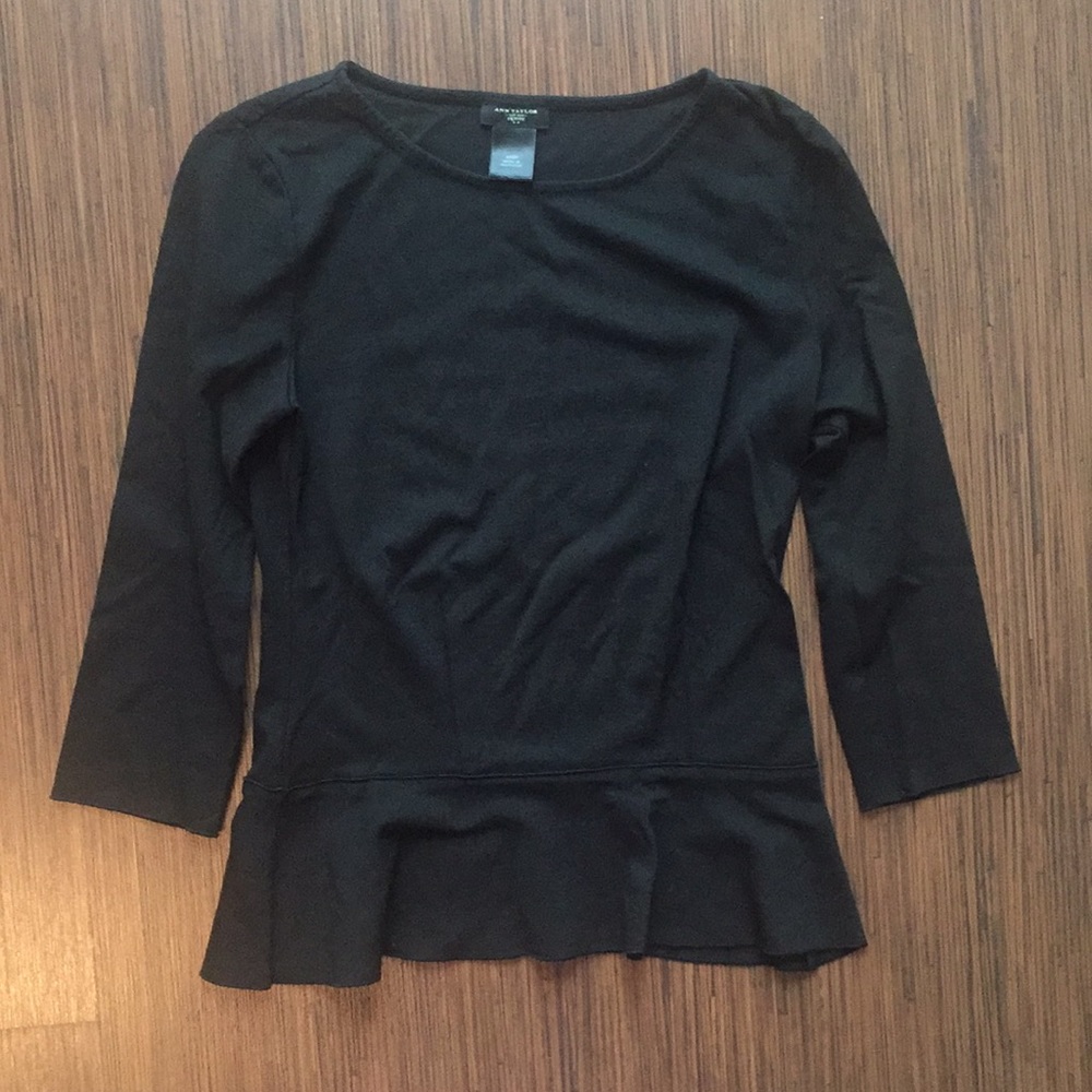 Black peplum waist top